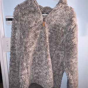 SIMPLY SOUTHERN grey Sherpa pullover